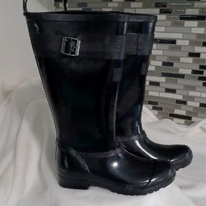 Sperry Women's Walker Atlantic Black Rain Boots New